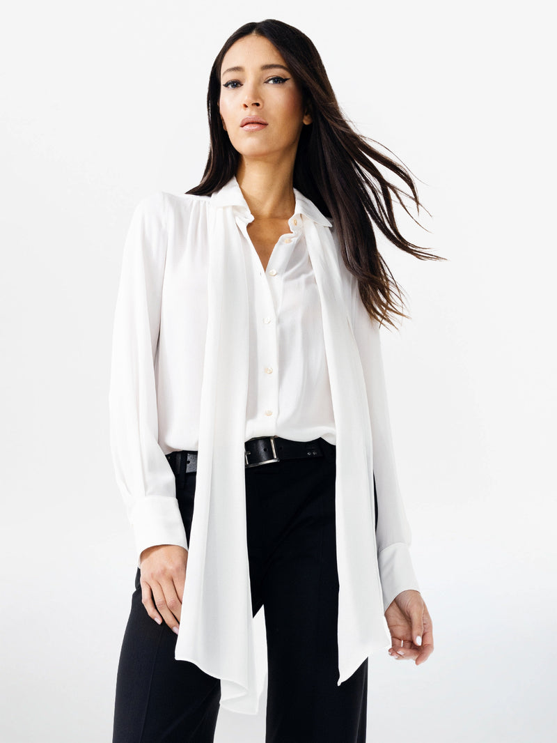 MASCULINE SHIRT WITH REMOVABLE SCARF