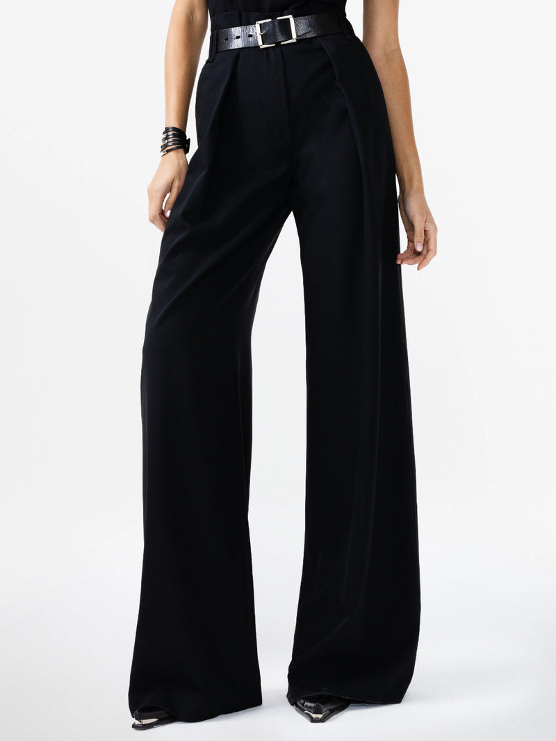 HIGH-WAISTED AND PLEATED LARGE PANTS