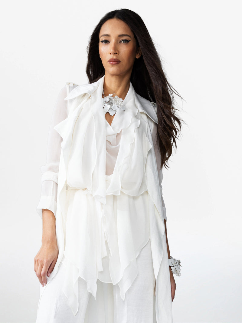FRILLY BACKLESS SHIRT VEST
