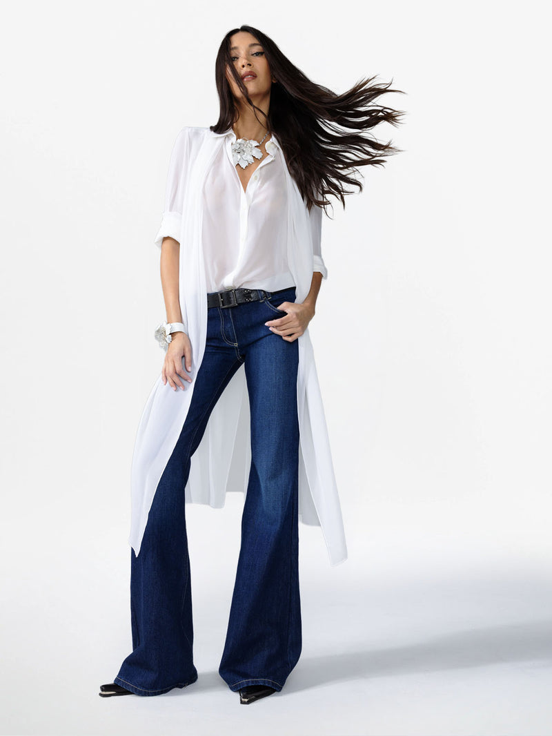 LONG SHIRT WITH SCARF FLAPS