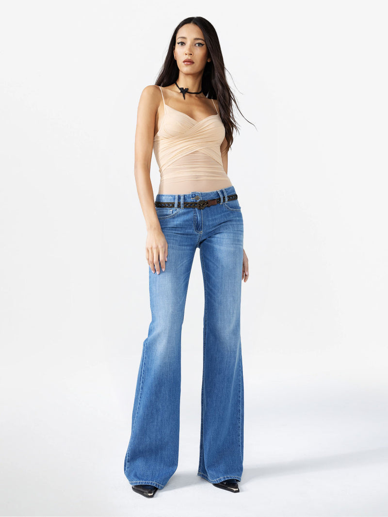 DRAPED WRAPOVER TOP WITH THIN STRAPS