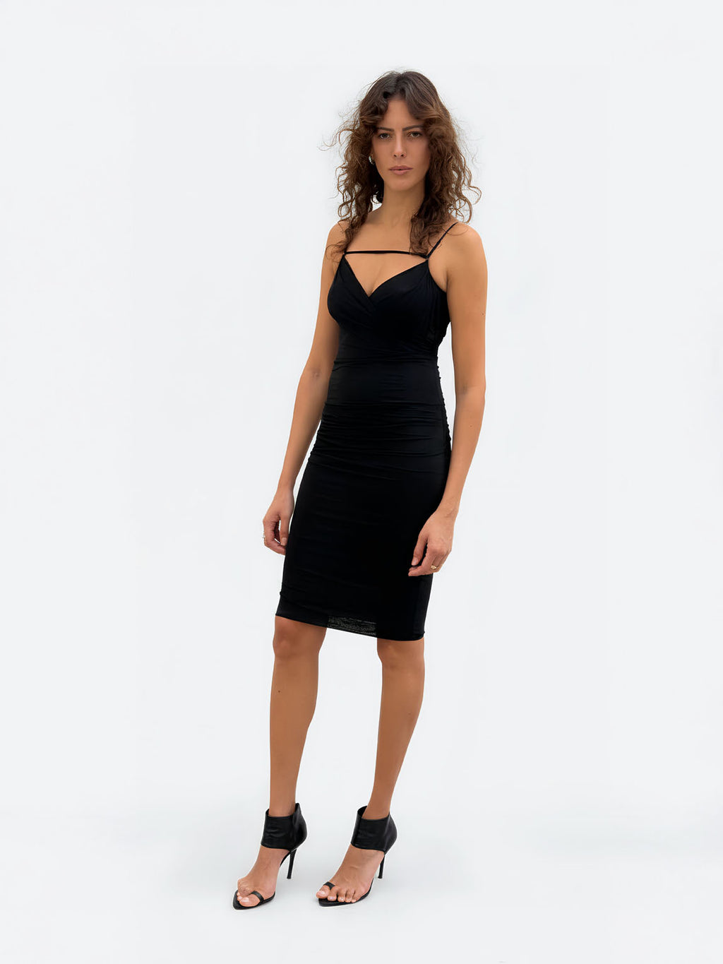 WRAP KNEE DRESS WITH ADJUSTABLE STRAPS